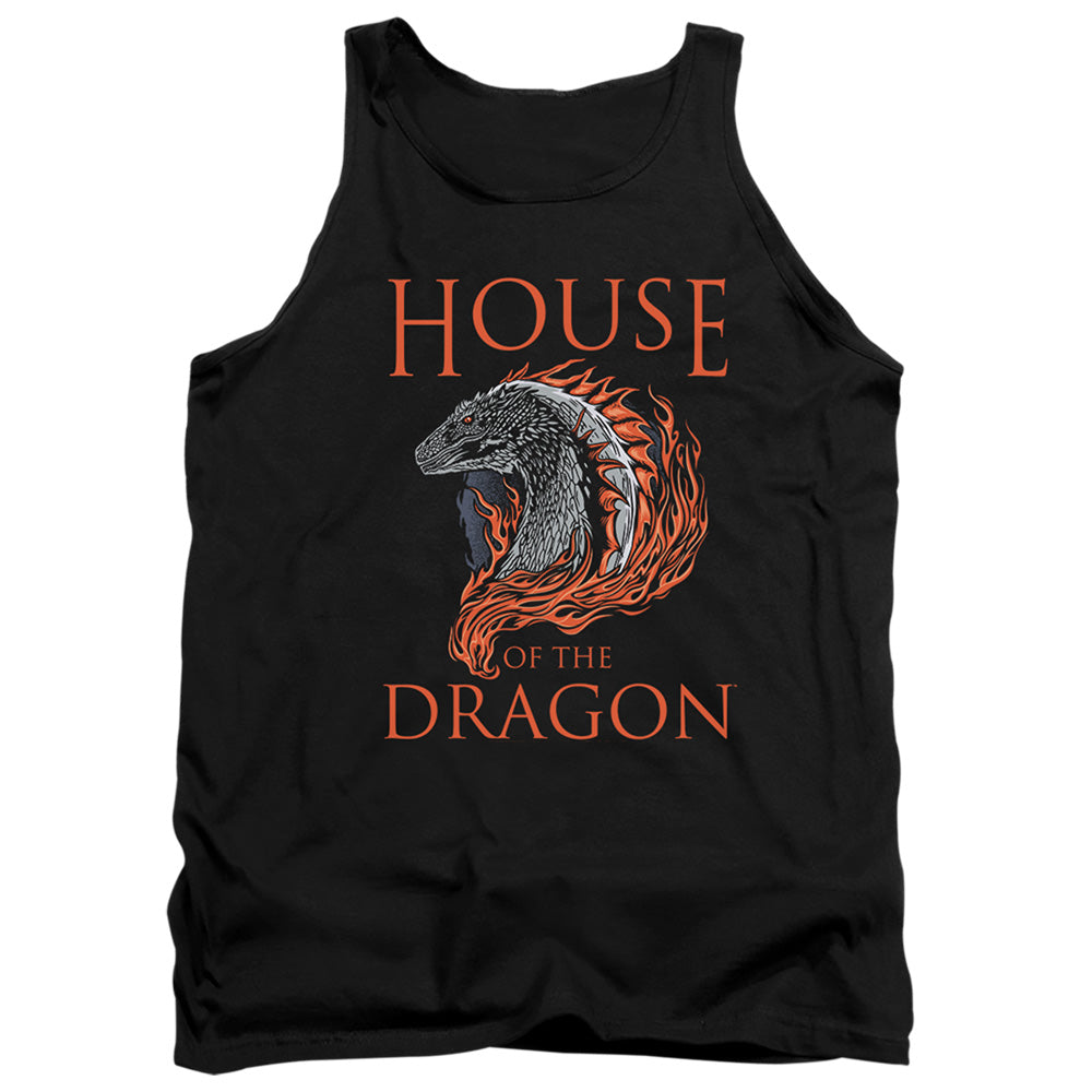 AN OFFCIALLY LICENSED HOUSE OF THE DRAGON HOD DRAGON ILLUSTRATION ADULT UNISEX TANK TOP BLACK