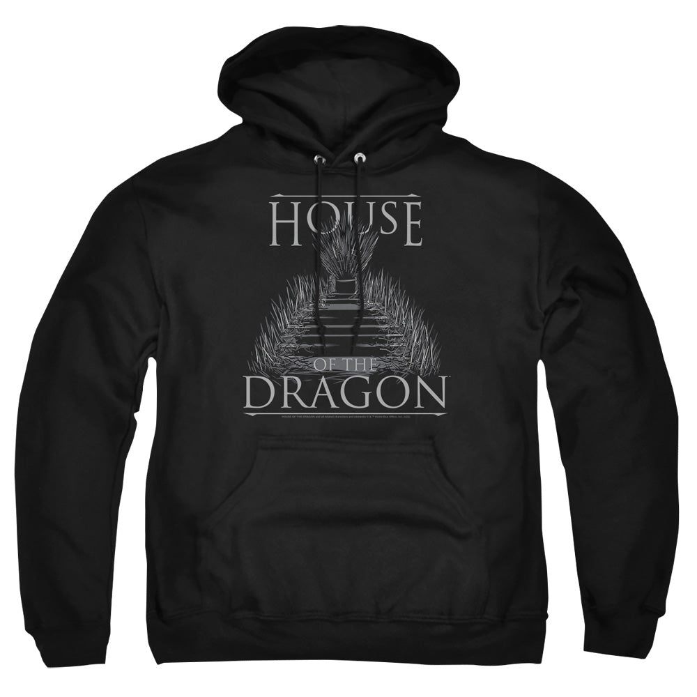 AN OFFCIALLY LICENSED HOUSE OF THE DRAGON SWORD THRONE ADULT UNISEX PULLOVER HOODIE BLACK