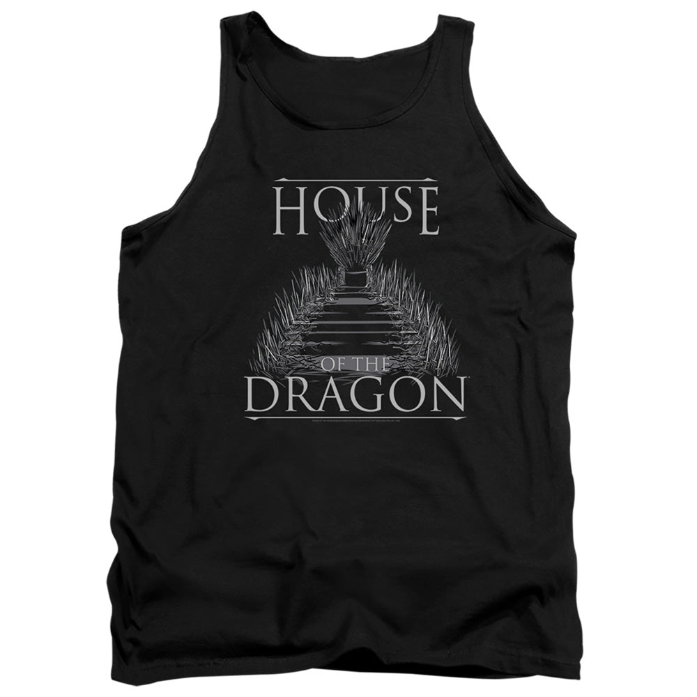 AN OFFCIALLY LICENSED HOUSE OF THE DRAGON SWORD THRONE ADULT UNISEX TANK TOP BLACK