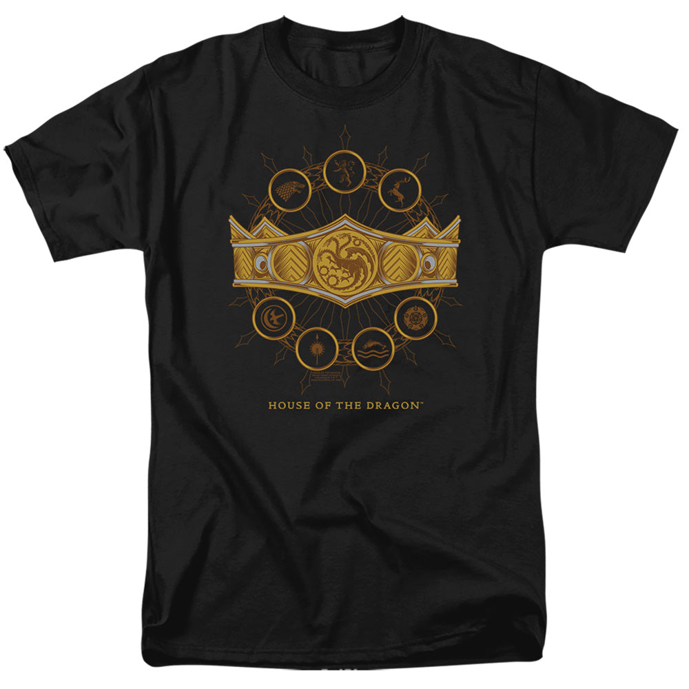 AN OFFCIALLY LICENSED HOUSE OF THE DRAGON CROWN MEN'S REGULAR FIT T-SHIRT BLACK