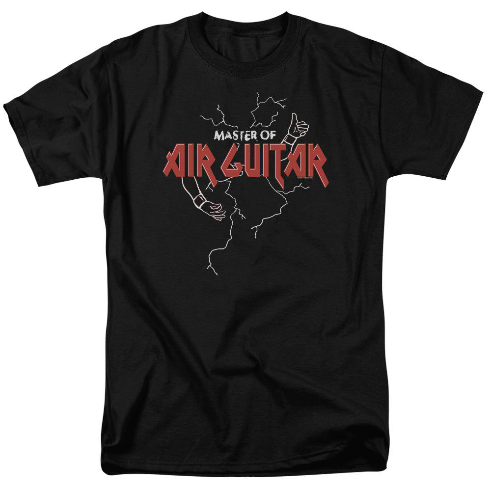 AN OFFCIALLY LICENSED AIR GUITAR MASTER AIR GUITAR MASTER MEN'S REGULAR FIT T-SHIRT BLACK