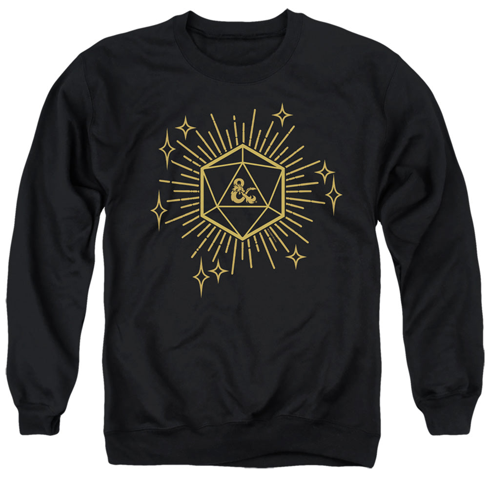 AN OFFCIALLY LICENSED DUNGEONS AND DRAGONS YEAR OF THE DRAGON LUCKY D20 ADULT UNISEX CREWNECK SWEATSHIRT BLACK