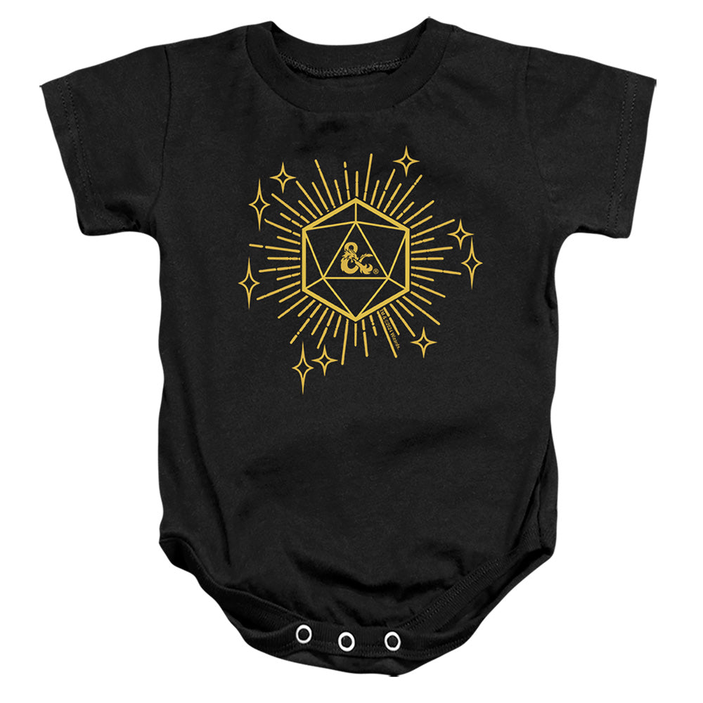 AN OFFCIALLY LICENSED DUNGEONS AND DRAGONS YEAR OF THE DRAGON LUCKY D20 BABY BODYSUIT BLACK