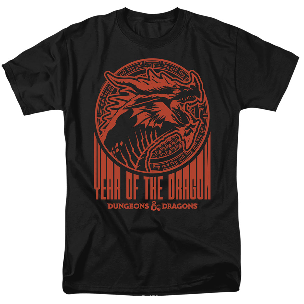 AN OFFCIALLY LICENSED DUNGEONS AND DRAGONS YEAR OF THE DRAGON STREET RED MEN'S REGULAR FIT T-SHIRT BLACK