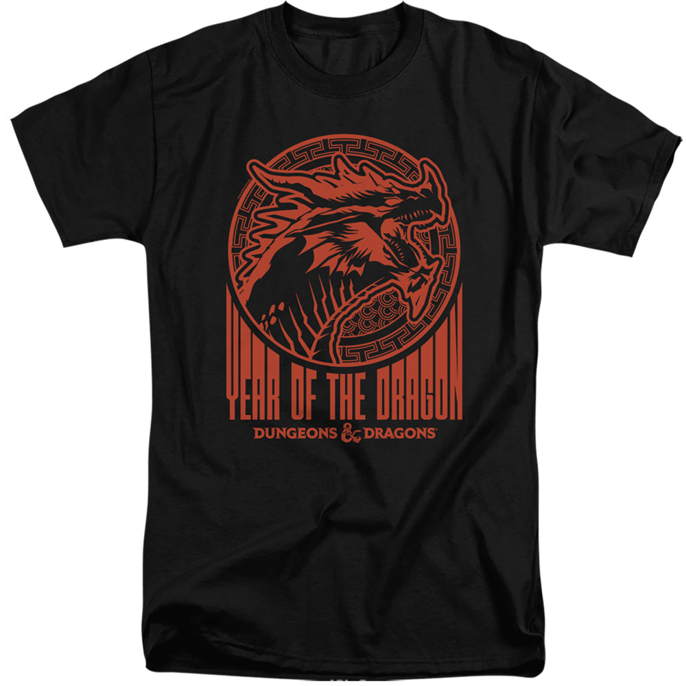 AN OFFCIALLY LICENSED DUNGEONS AND DRAGONS YEAR OF THE DRAGON STREET RED MEN'S TALL FIT T-SHIRT BLACK