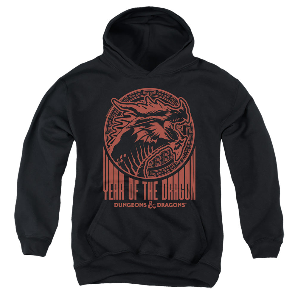 AN OFFCIALLY LICENSED DUNGEONS AND DRAGONS YEAR OF THE DRAGON STREET RED YOUTH HOODIE BLACK