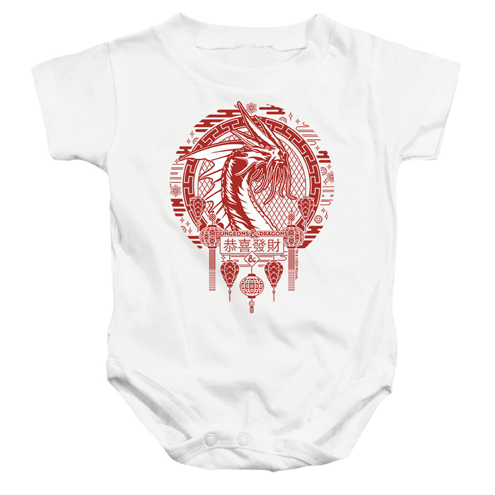 AN OFFCIALLY LICENSED DUNGEONS AND DRAGONS YEAR OF THE DRAGON BEAST IN THE CLOUDS BABY BODYSUIT WHITE