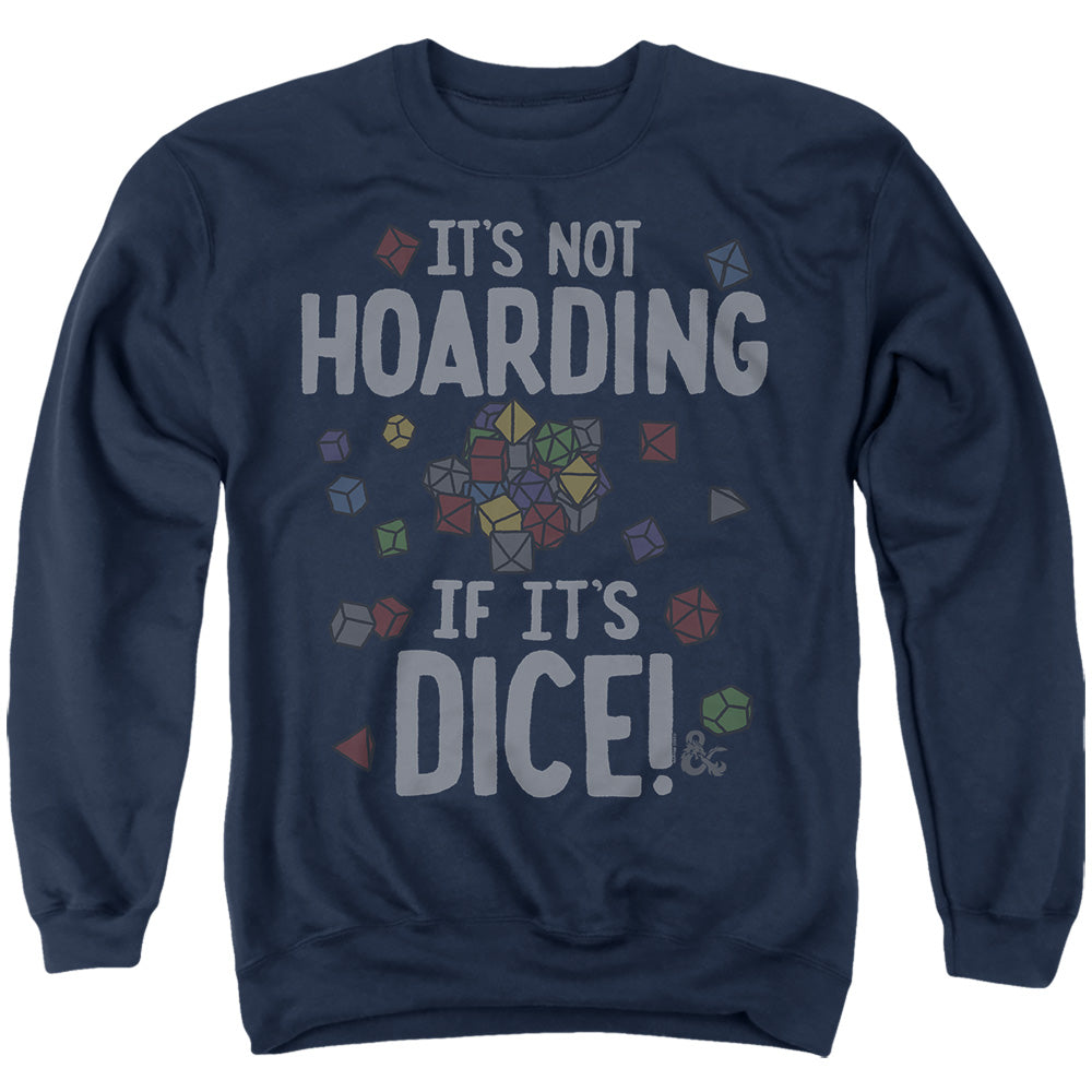 AN OFFCIALLY LICENSED DUNGEONS AND DRAGONS IT'S NOT HOARDING ADULT UNISEX CREWNECK SWEATSHIRT NAVY