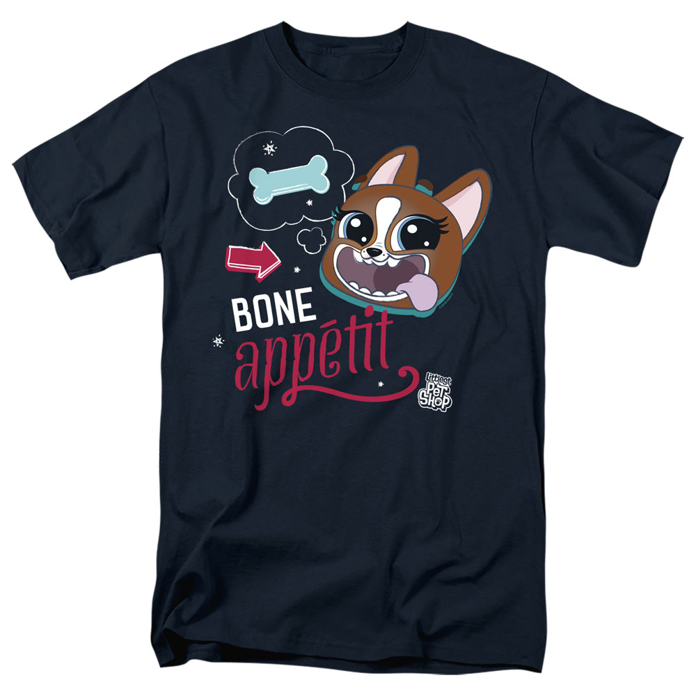 AN OFFCIALLY LICENSED LITTLEST PET SHOP BONE APPETIT MEN'S REGULAR FIT T-SHIRT NAVY