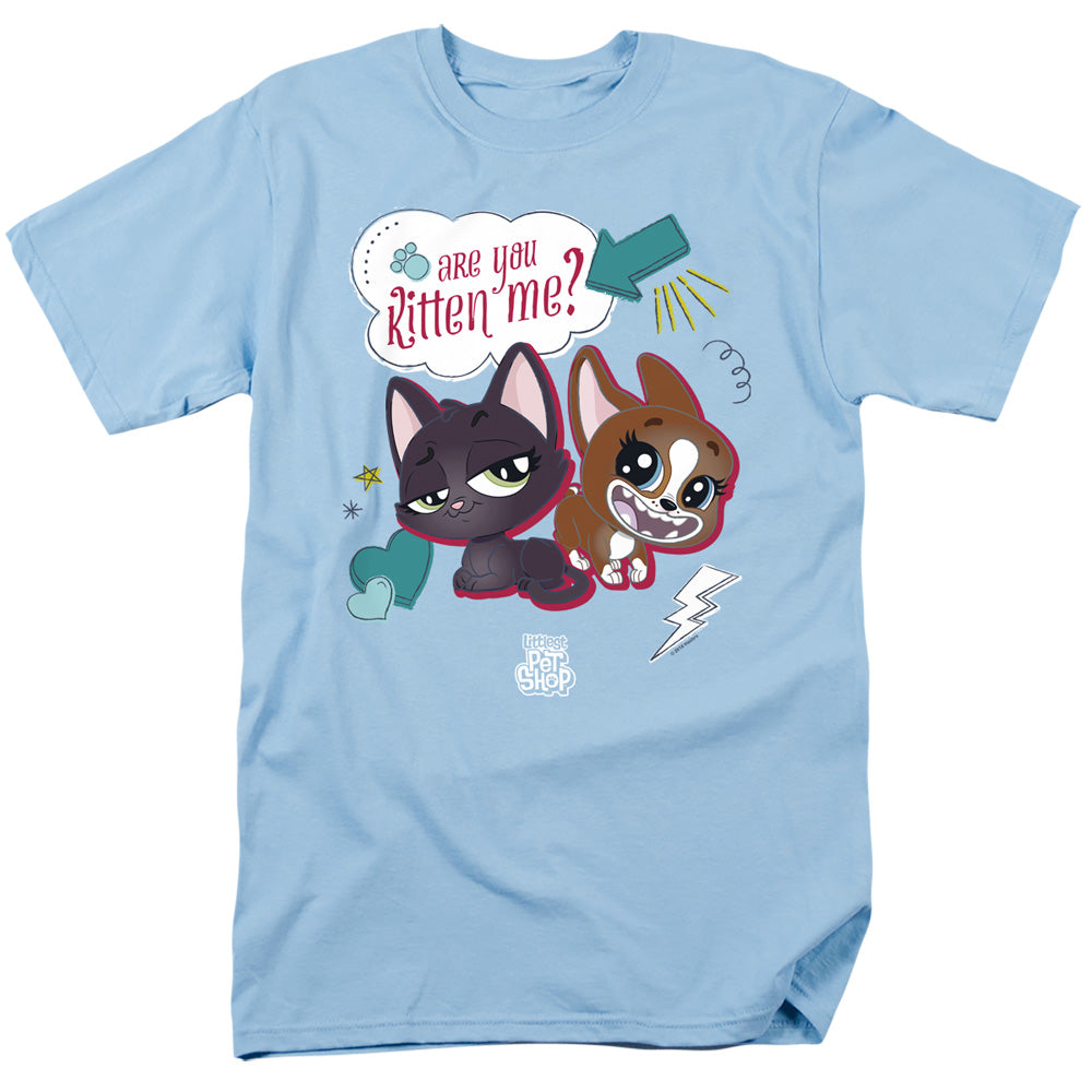 AN OFFCIALLY LICENSED LITTLEST PET SHOP ARE YOU KITTEN ME MEN'S REGULAR FIT T-SHIRT LIGHT BLUE