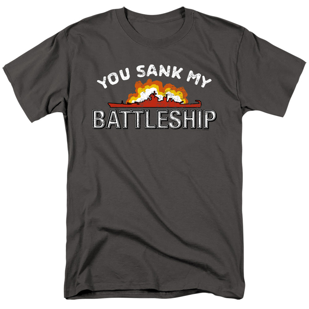 AN OFFCIALLY LICENSED BATTLESHIP SUNK MEN'S REGULAR FIT T-SHIRT CHARCOAL