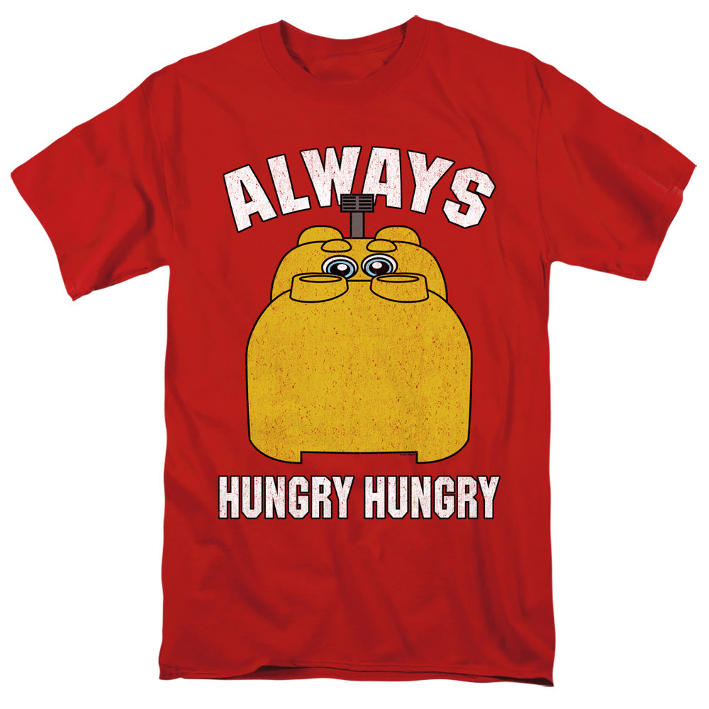 AN OFFCIALLY LICENSED HUNGRY HUNGRY HIPPOS HUNGRY MEN'S REGULAR FIT T-SHIRT RED