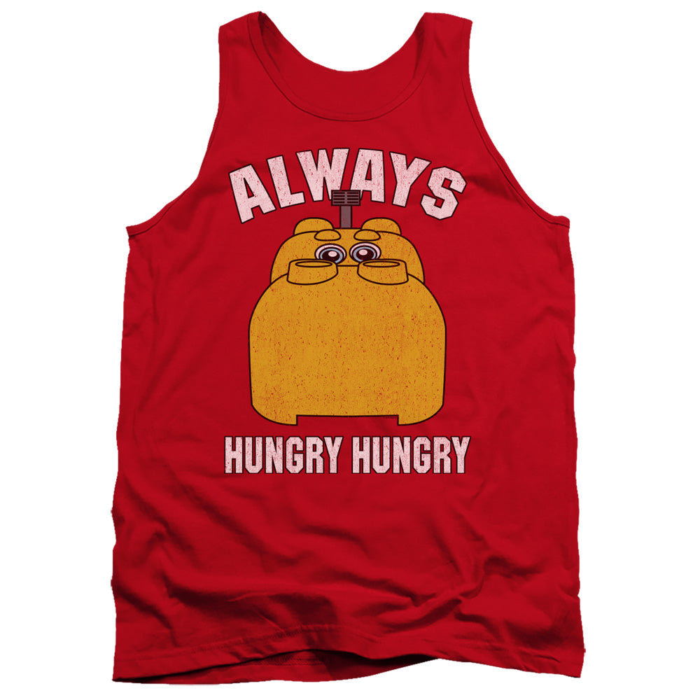 AN OFFCIALLY LICENSED HUNGRY HUNGRY HIPPOS HUNGRY ADULT UNISEX TANK TOP RED