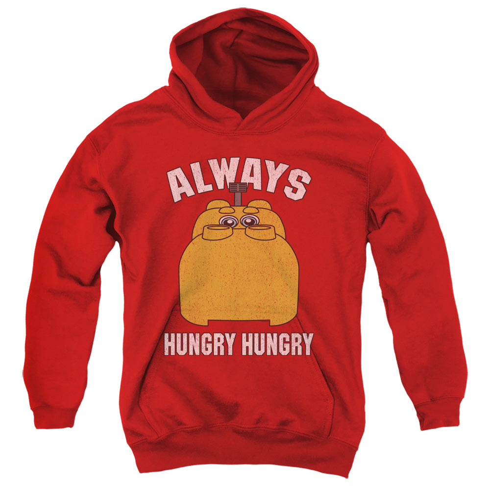 AN OFFCIALLY LICENSED HUNGRY HUNGRY HIPPOS HUNGRY YOUTH HOODIE RED