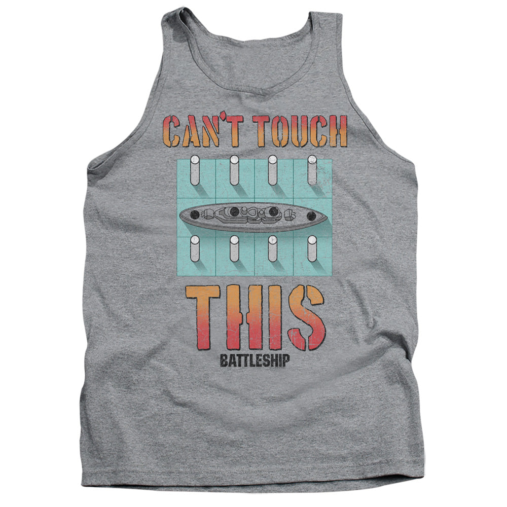 AN OFFCIALLY LICENSED BATTLESHIP CANT TOUCH THIS ADULT UNISEX TANK TOP ATHLETIC HEATHER
