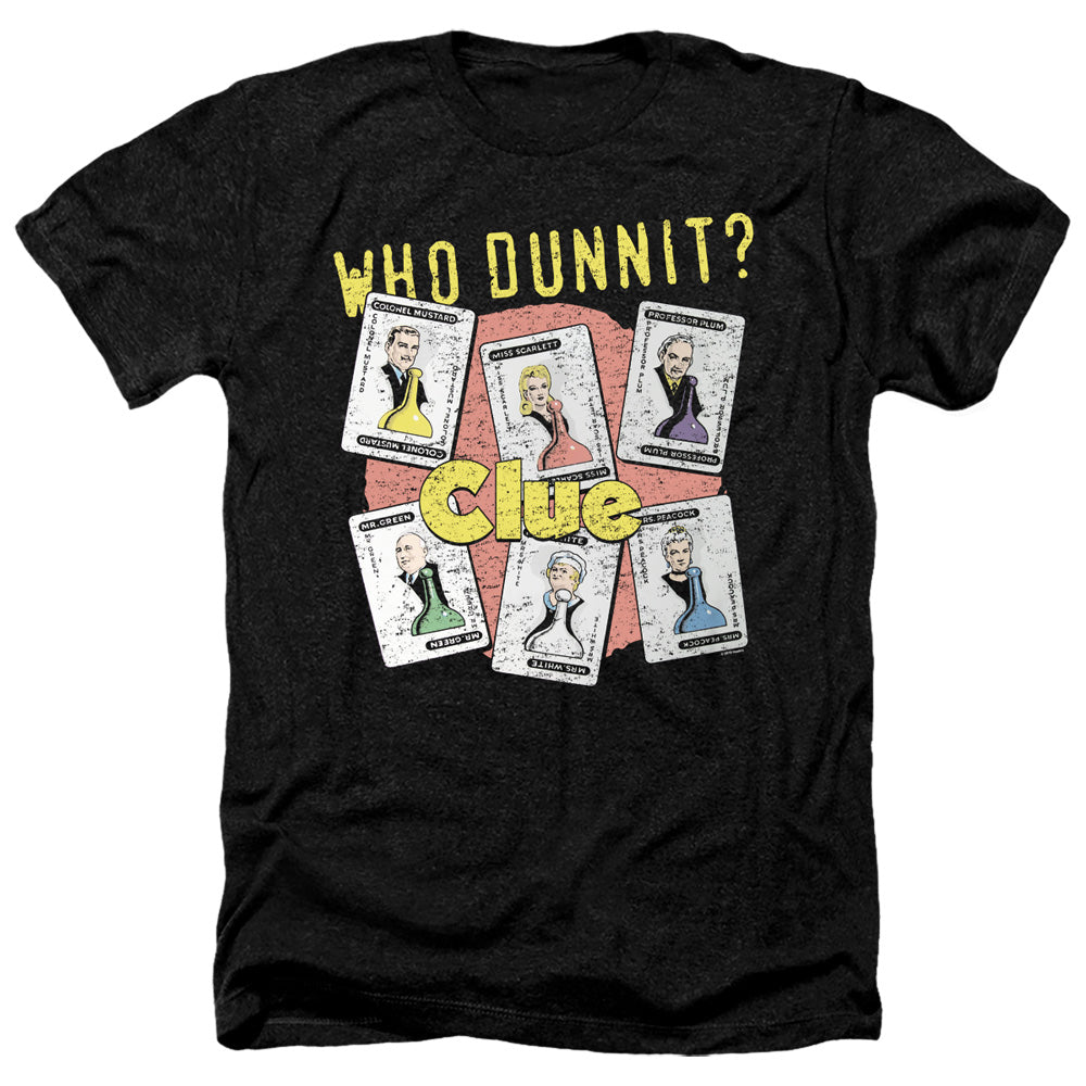 AN OFFCIALLY LICENSED CLUE WHO DUNNIT MEN'S HEATHER T-SHIRT CHARCOAL