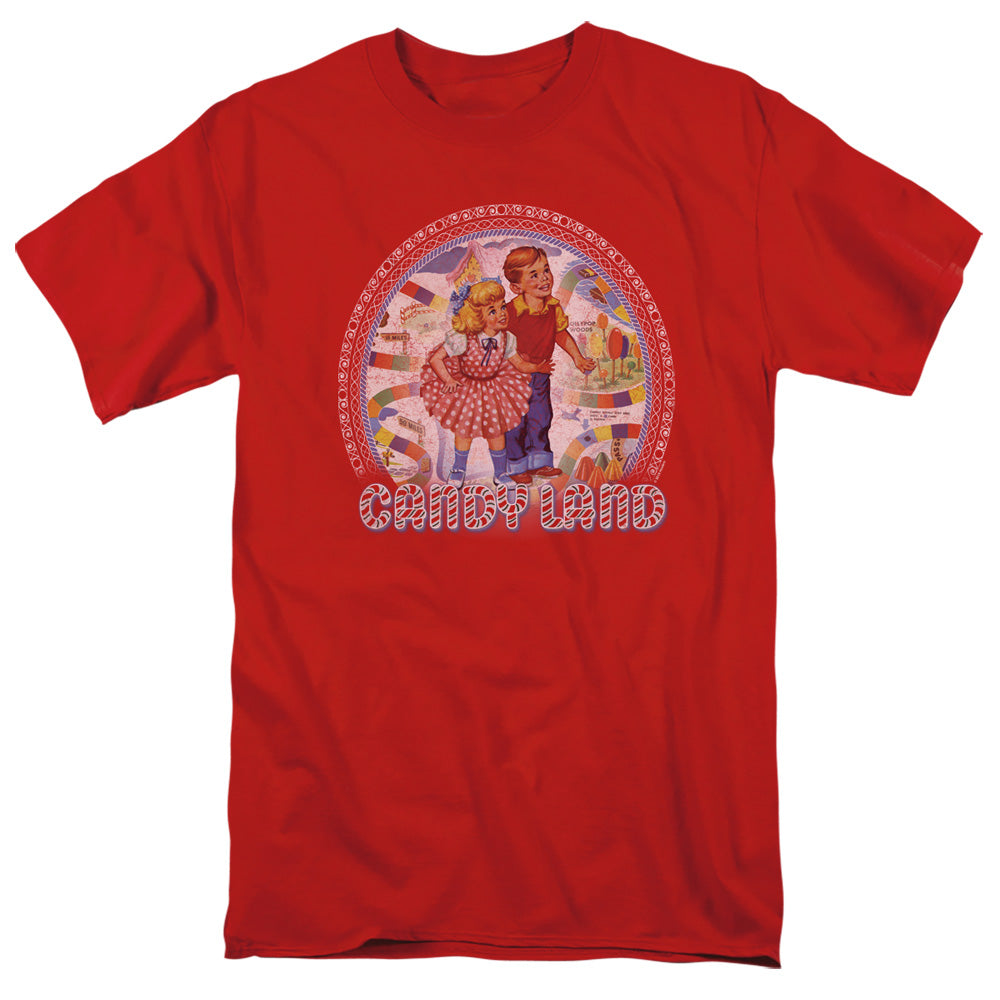 AN OFFCIALLY LICENSED CANDY LAND CANDY LAND MEN'S REGULAR FIT T-SHIRT RED