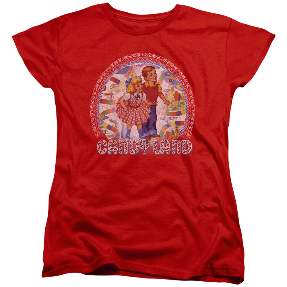 AN OFFCIALLY LICENSED CANDY LAND CANDY LAND WOMEN'S REGULAR FIT T-SHIRT RED