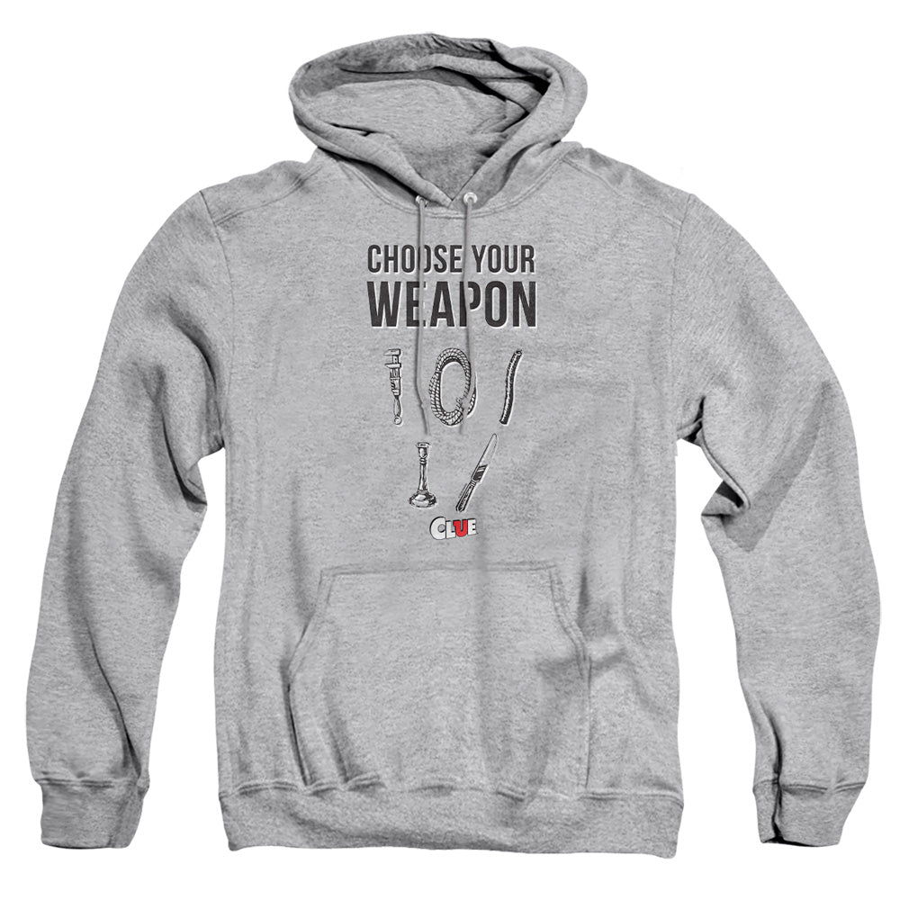 AN OFFCIALLY LICENSED CLUE CHOOSE ADULT UNISEX PULLOVER HOODIE ATHLETIC HEATHER
