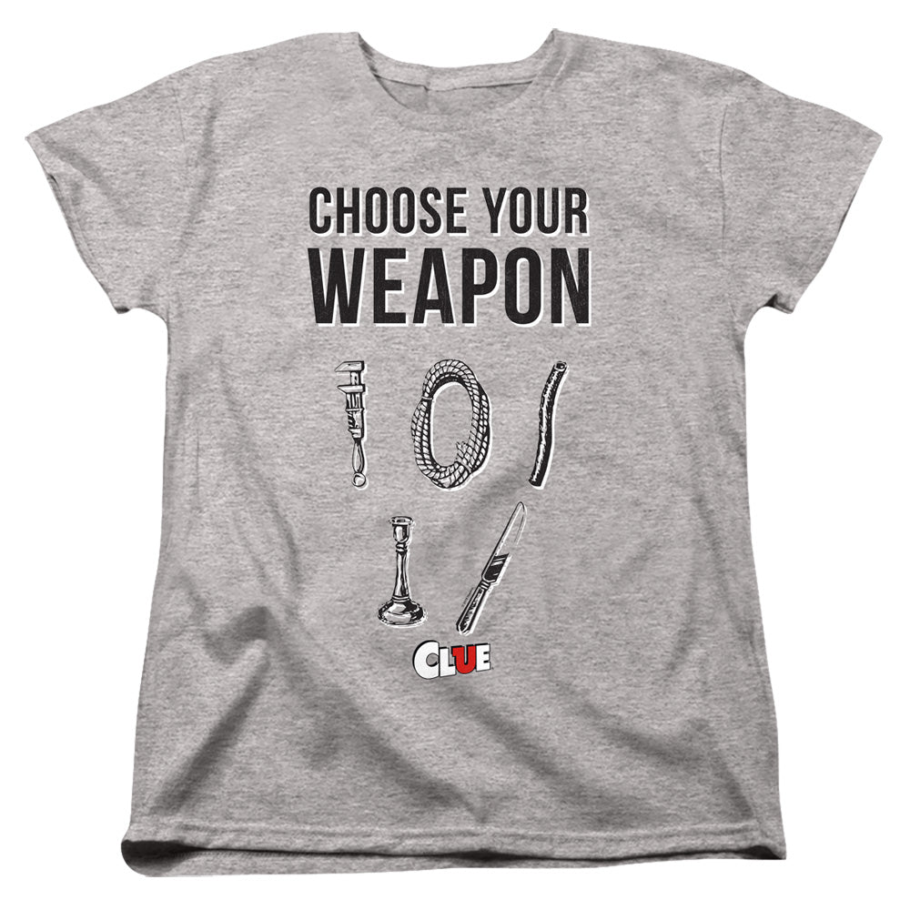 AN OFFCIALLY LICENSED CLUE CHOOSE WOMEN'S REGULAR FIT T-SHIRT ATHLETIC HEATHER