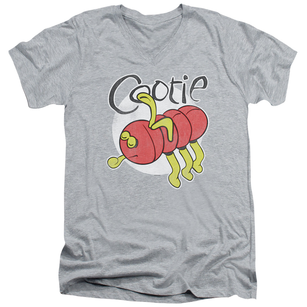 AN OFFCIALLY LICENSED COOTIE COOTIE MEN'S V-NECK T-SHIRT ATHLETIC HEATHER