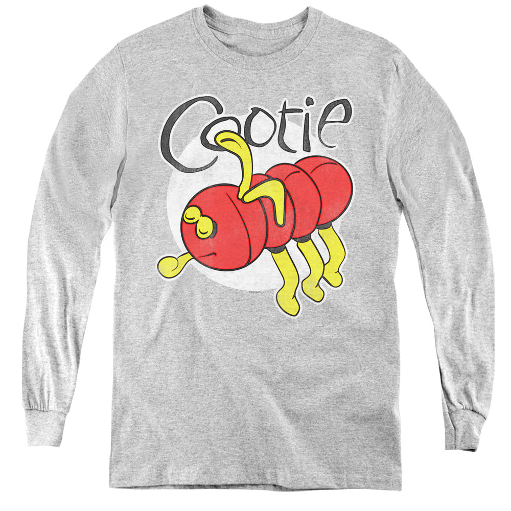 AN OFFCIALLY LICENSED COOTIE COOTIE YOUTH LONG SLEEVE T-SHIRT ATHLETIC HEATHER