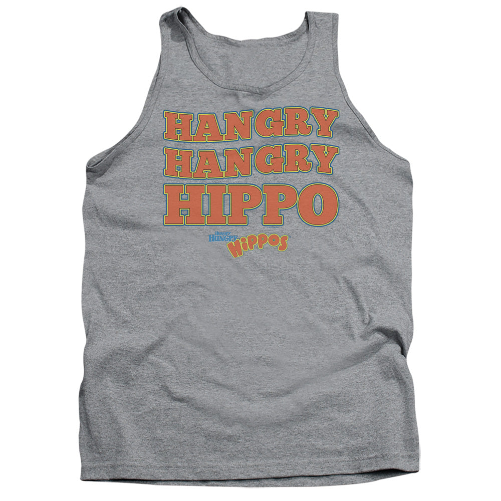 AN OFFCIALLY LICENSED HUNGRY HUNGRY HIPPOS HANGRY ADULT UNISEX TANK TOP ATHLETIC HEATHER