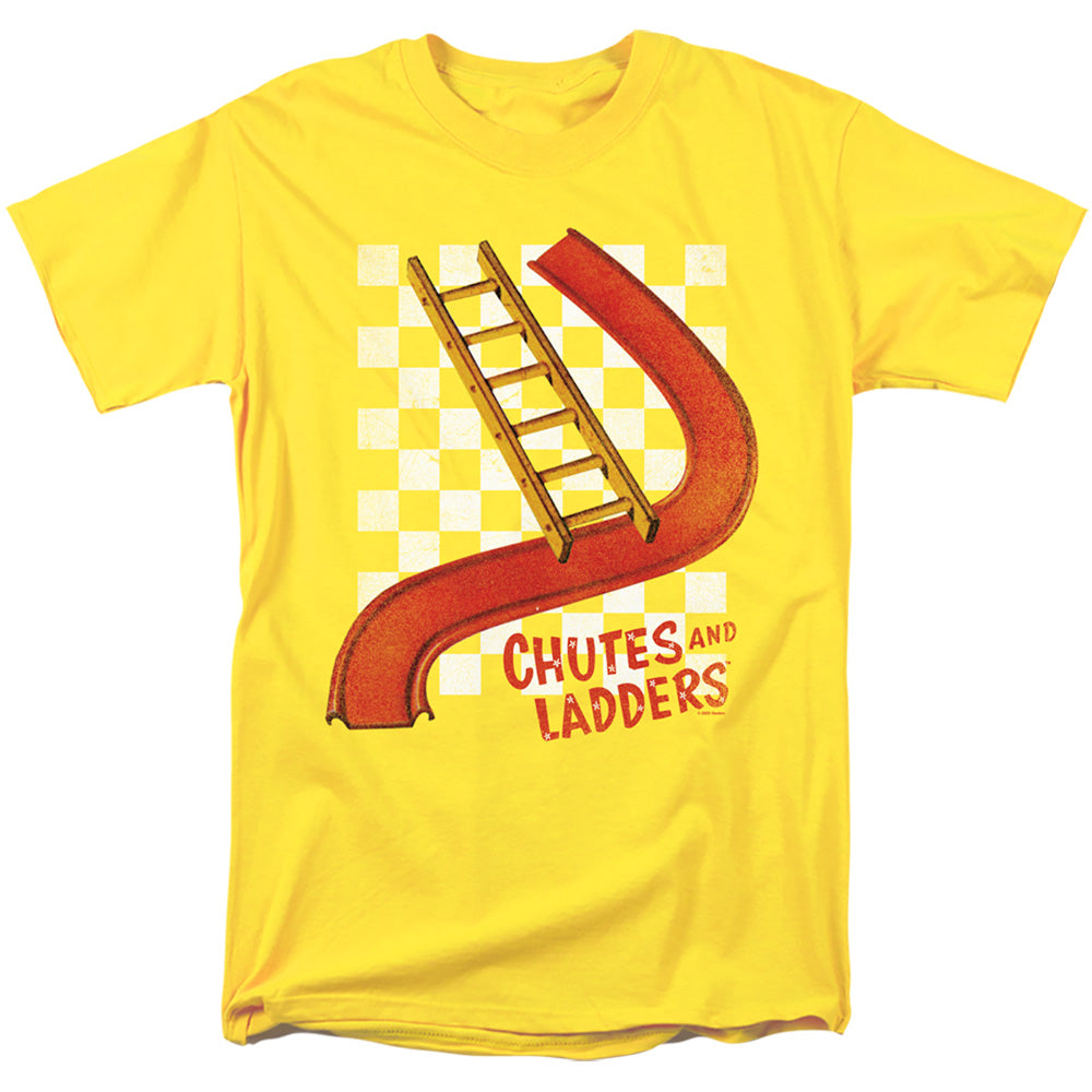 AN OFFCIALLY LICENSED CHUTES AND LADDERS CHUTE AND LADDER MEN'S REGULAR FIT T-SHIRT YELLOW