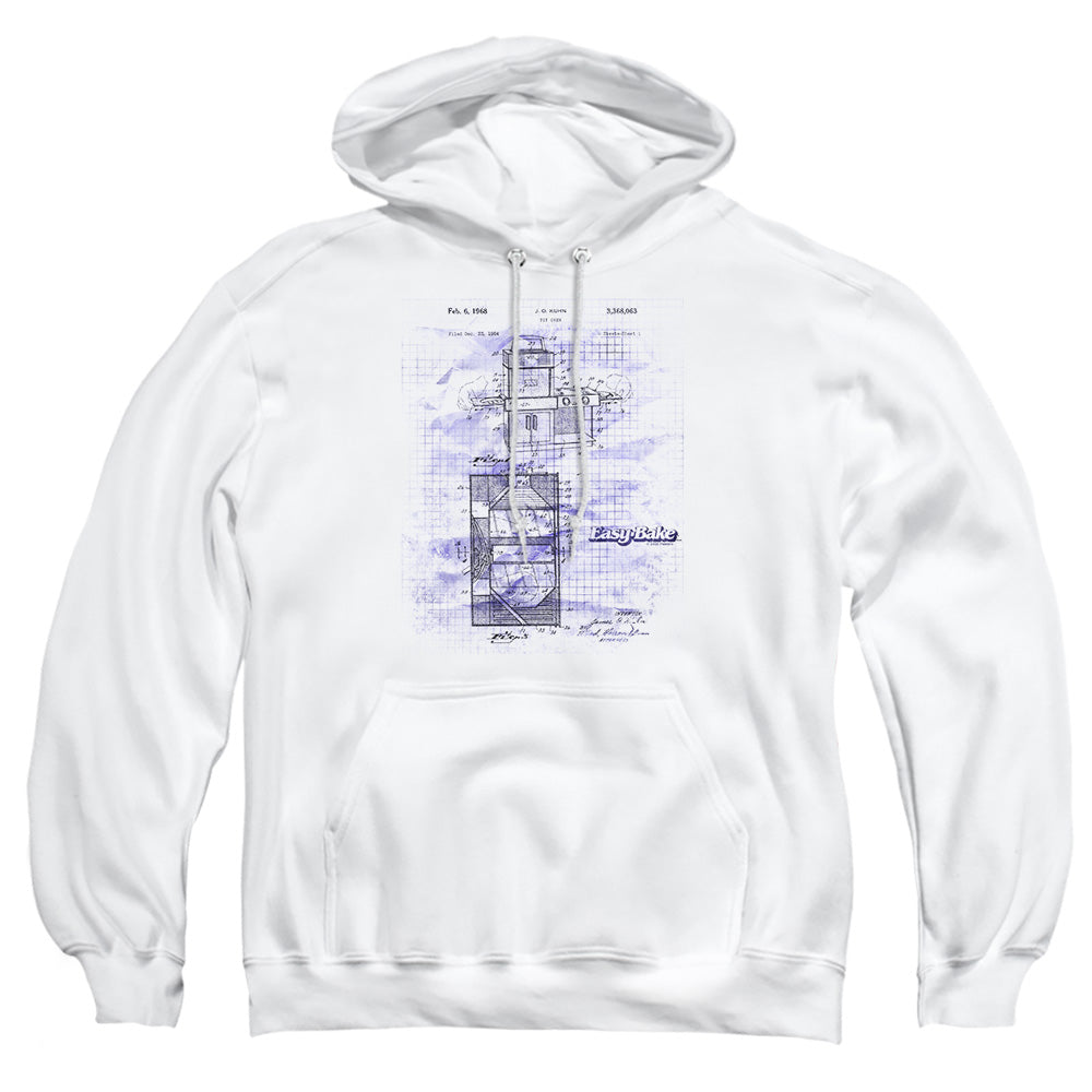 AN OFFCIALLY LICENSED EASY BAKE OVEN EASY BAKE PATENT ADULT UNISEX PULLOVER HOODIE WHITE