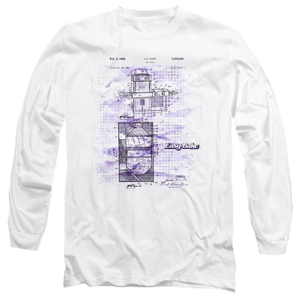 AN OFFCIALLY LICENSED EASY BAKE OVEN EASY BAKE PATENT MEN'S LONG SLEEVE T-SHIRT WHITE