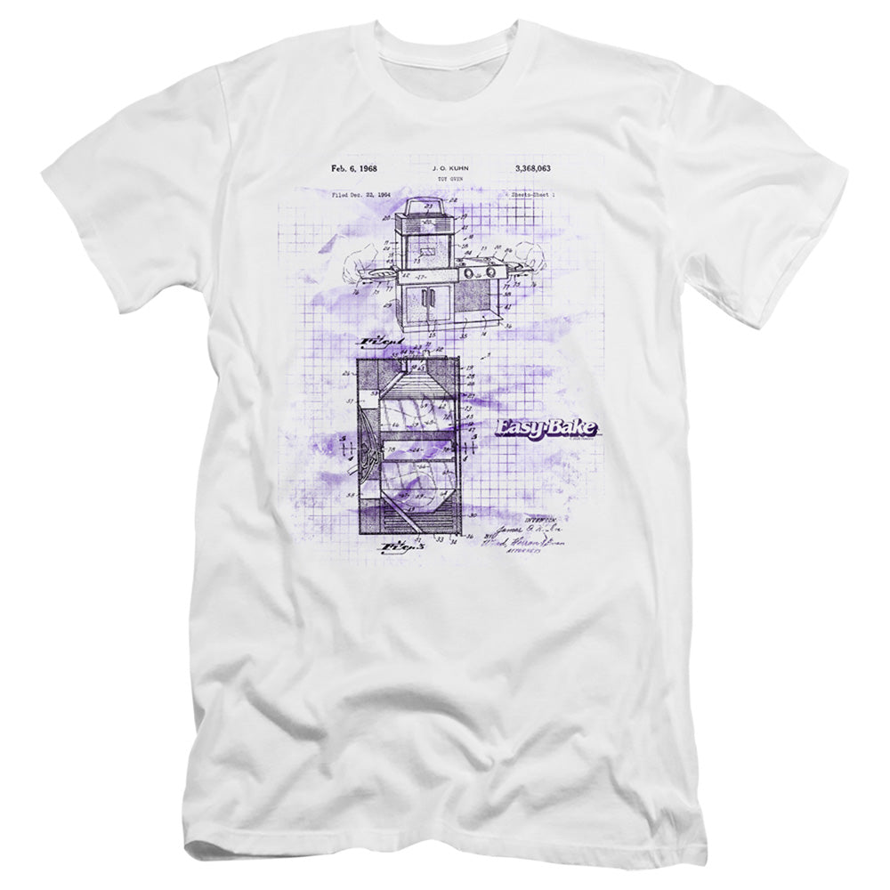 AN OFFCIALLY LICENSED EASY BAKE OVEN EASY BAKE PATENT MEN'S PREMIUM SLIM FIT T-SHIRT WHITE