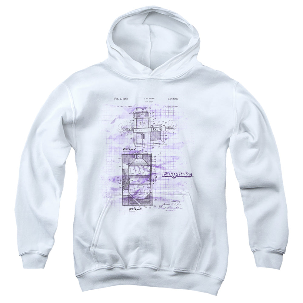 AN OFFCIALLY LICENSED EASY BAKE OVEN EASY BAKE PATENT YOUTH HOODIE WHITE