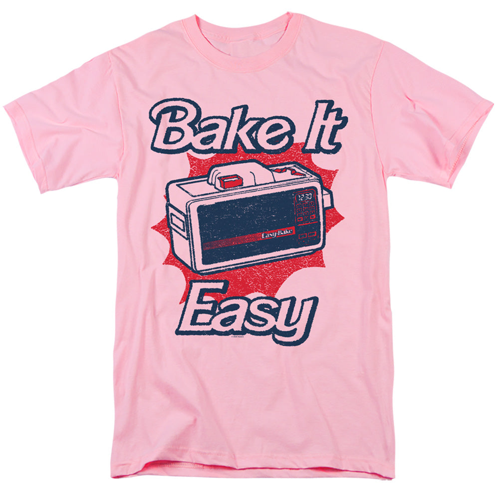 AN OFFCIALLY LICENSED EASY BAKE OVEN BAKE IT EASY MEN'S REGULAR FIT T-SHIRT PINK