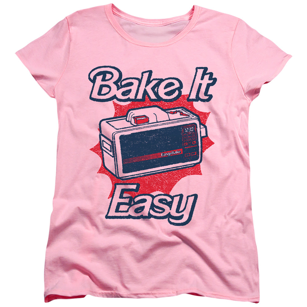 AN OFFCIALLY LICENSED EASY BAKE OVEN BAKE IT EASY WOMEN'S REGULAR FIT T-SHIRT PINK