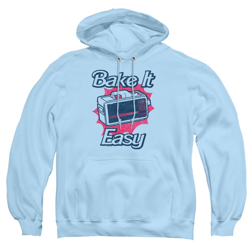 AN OFFCIALLY LICENSED EASY BAKE OVEN BAKE IT EASY ADULT UNISEX PULLOVER HOODIE LIGHT BLUE