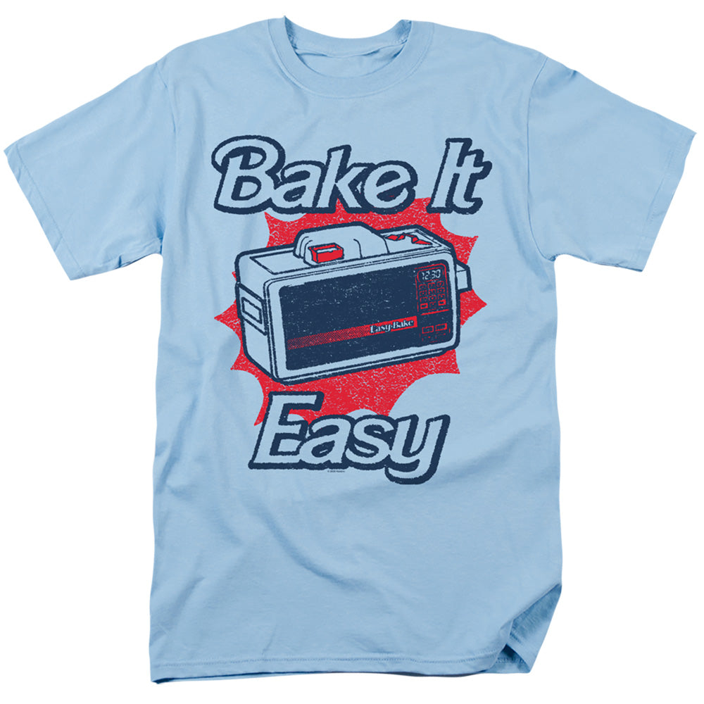 AN OFFCIALLY LICENSED EASY BAKE OVEN BAKE IT EASY MEN'S REGULAR FIT T-SHIRT LIGHT BLUE