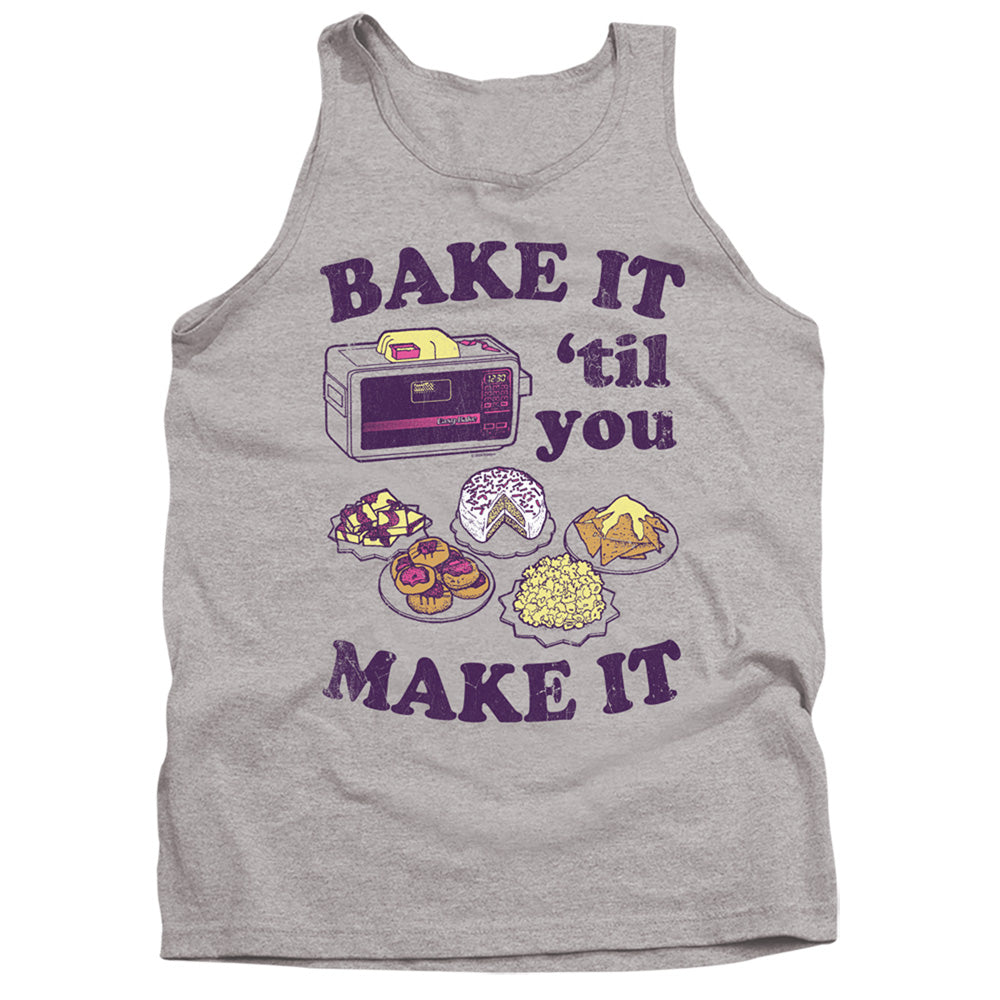 AN OFFCIALLY LICENSED EASY BAKE OVEN BAKE IT TIL YOU MAKE IT ADULT UNISEX TANK TOP ATHLETIC HEATHER
