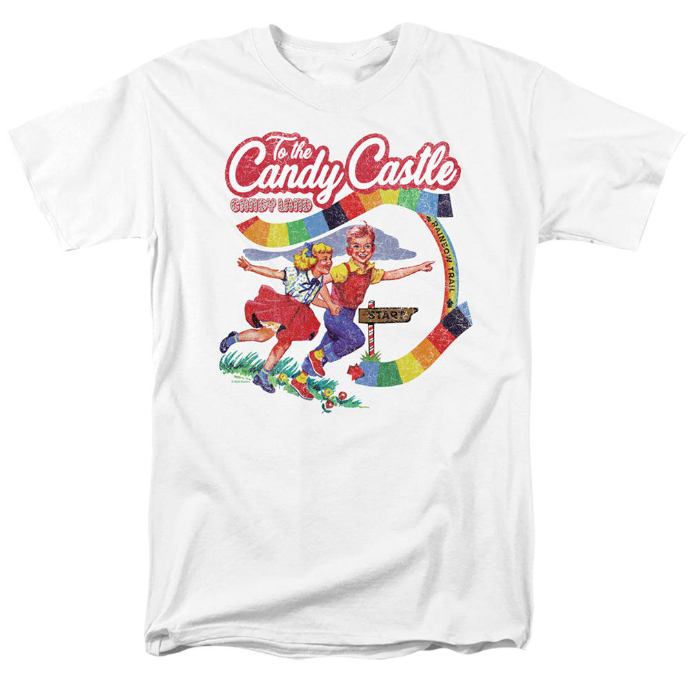 AN OFFCIALLY LICENSED CANDY LAND TO THE CANDY CASTLE MEN'S REGULAR FIT T-SHIRT WHITE