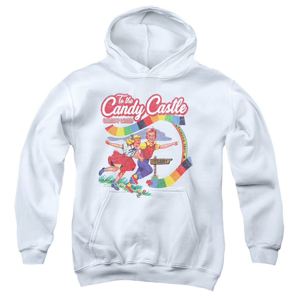 AN OFFCIALLY LICENSED CANDY LAND TO THE CANDY CASTLE YOUTH HOODIE WHITE