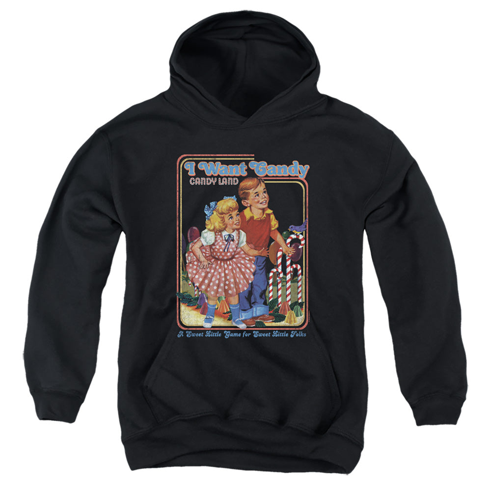 AN OFFCIALLY LICENSED CANDY LAND I WANT CANDY YOUTH HOODIE BLACK