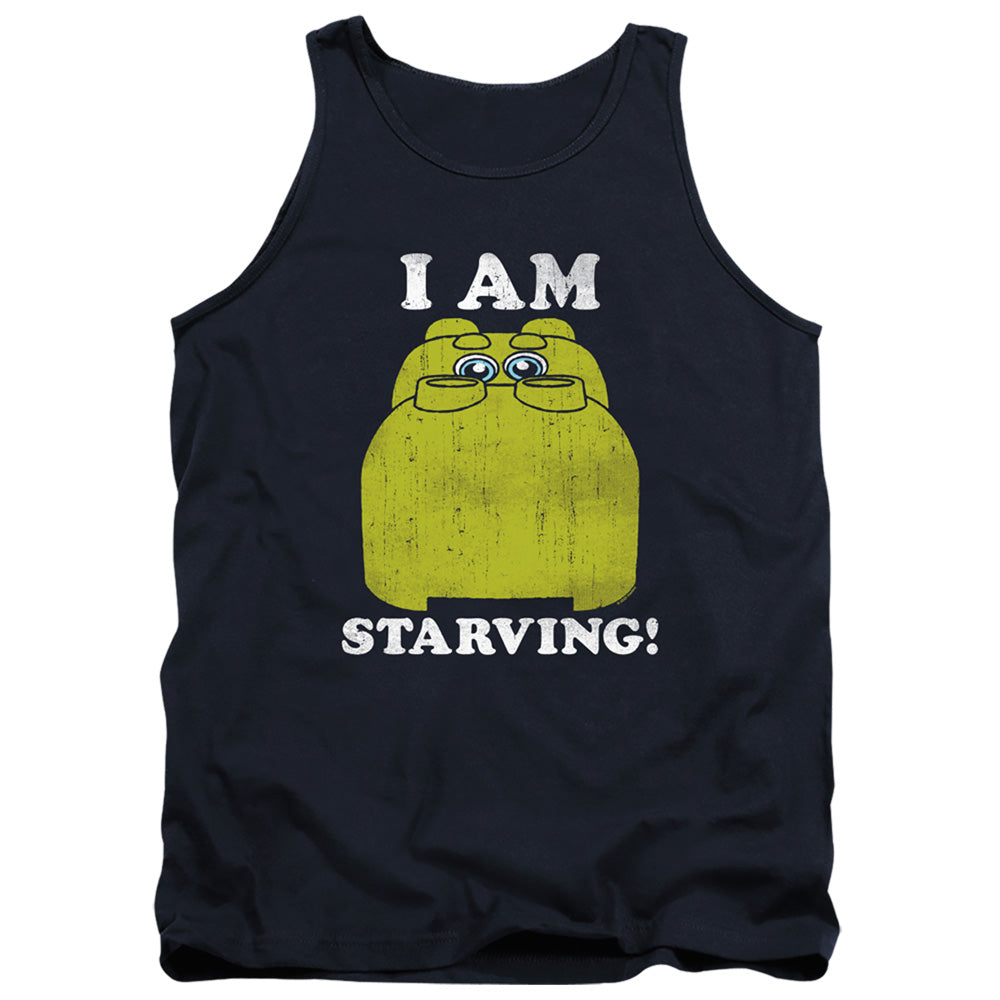 AN OFFCIALLY LICENSED HUNGRY HUNGRY HIPPOS IM STARVING ADULT UNISEX TANK TOP NAVY