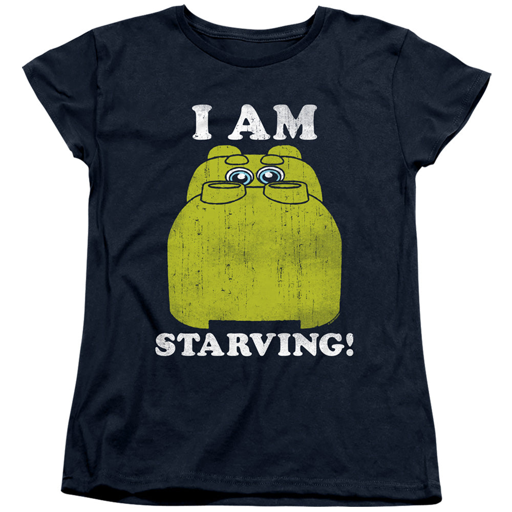 AN OFFCIALLY LICENSED HUNGRY HUNGRY HIPPOS IM STARVING WOMEN'S REGULAR FIT T-SHIRT NAVY