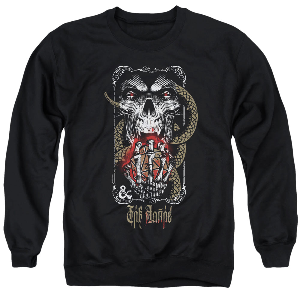 AN OFFCIALLY LICENSED DUNGEONS AND DRAGONS LICH FOR CHAOS ADULT UNISEX CREWNECK SWEATSHIRT BLACK