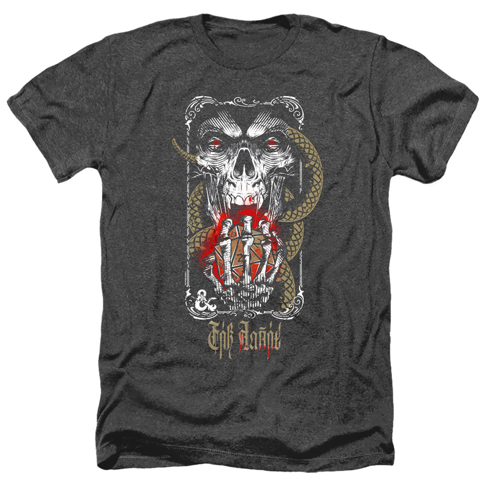 AN OFFCIALLY LICENSED DUNGEONS AND DRAGONS LICH FOR CHAOS MEN'S HEATHER T-SHIRT CHARCOAL