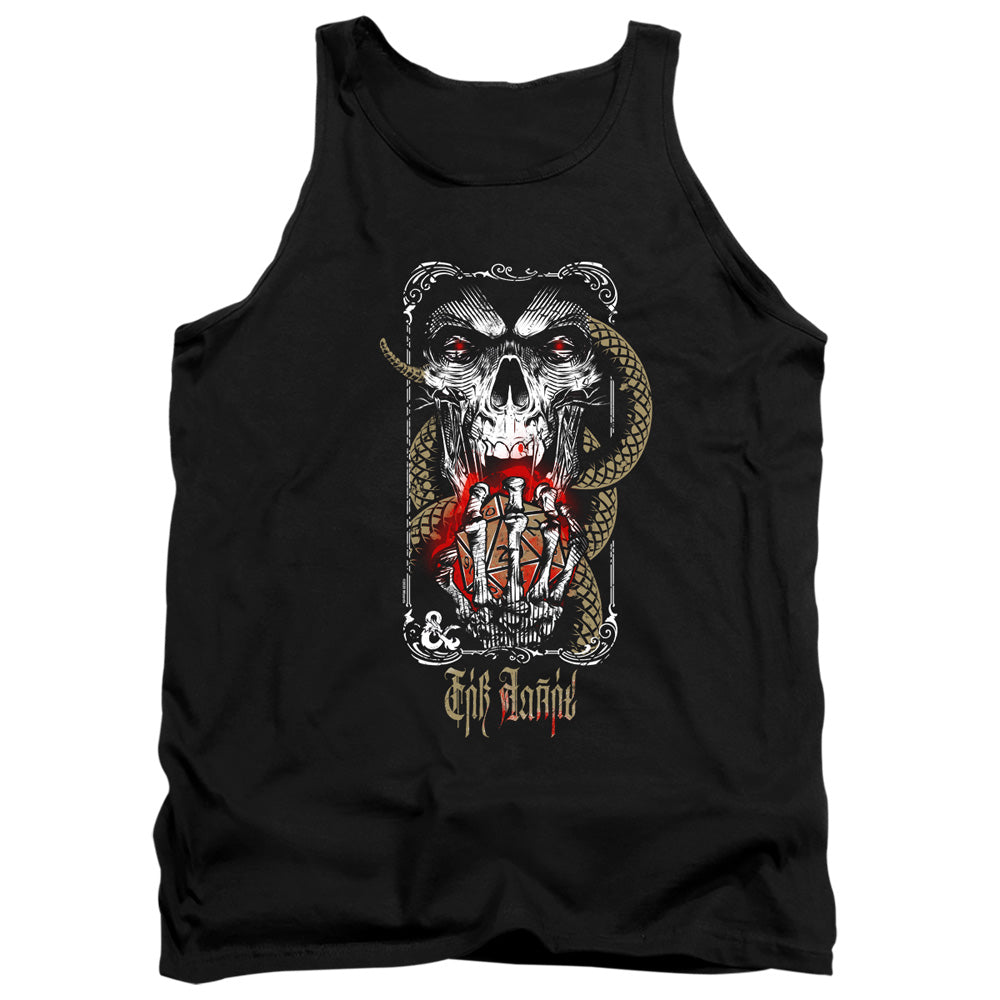 AN OFFCIALLY LICENSED DUNGEONS AND DRAGONS LICH FOR CHAOS ADULT UNISEX TANK TOP BLACK