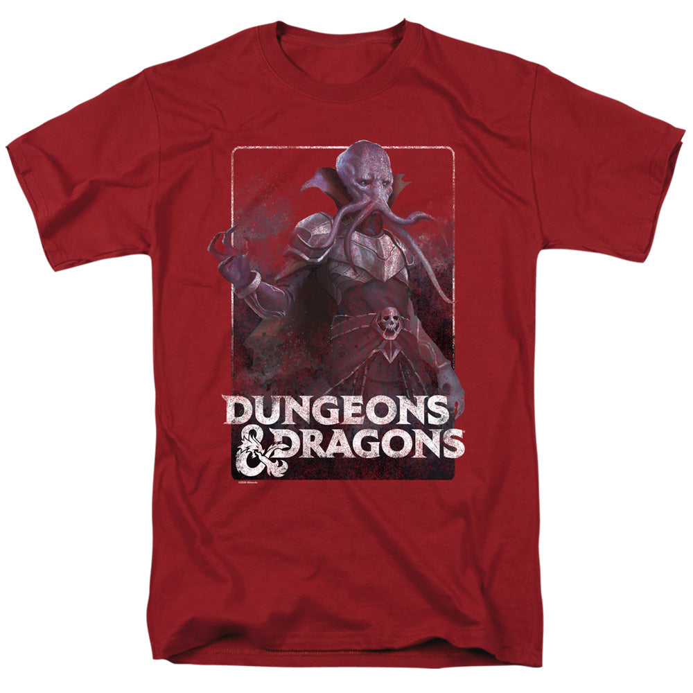 AN OFFCIALLY LICENSED DUNGEONS AND DRAGONS MASTER MINDFLAYER MEN'S REGULAR FIT T-SHIRT CARDINAL