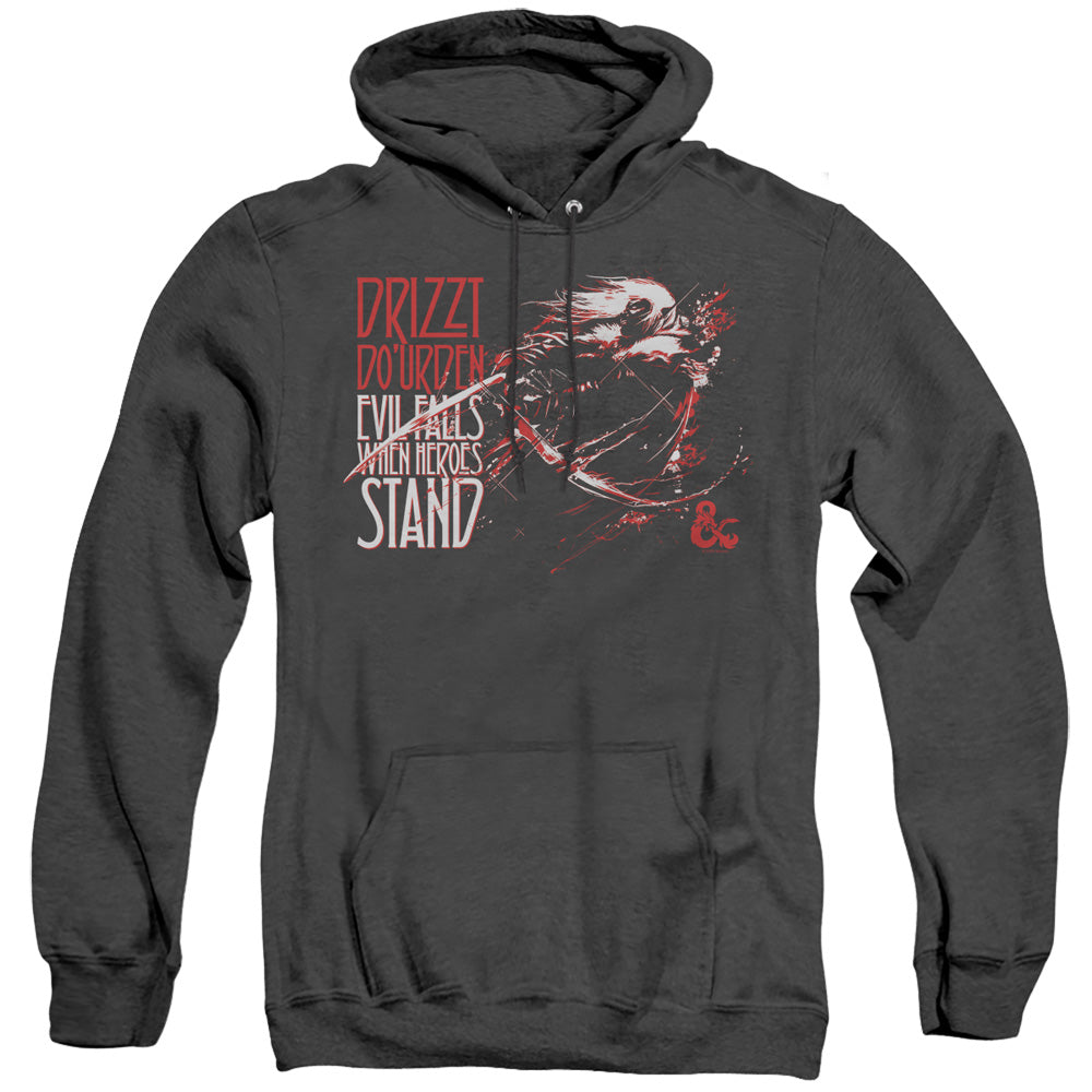 AN OFFCIALLY LICENSED DUNGEONS AND DRAGONS EVIL FALLS ADULT UNISEX HEATHER PULLOVER HOODIE BLACK