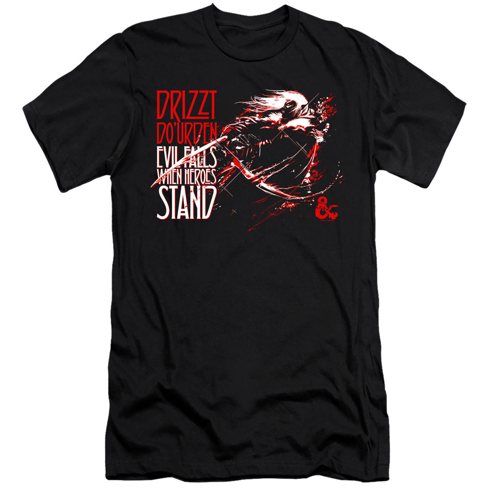 AN OFFCIALLY LICENSED DUNGEONS AND DRAGONS EVIL FALLS MEN'S PREMIUM SLIM FIT T-SHIRT BLACK
