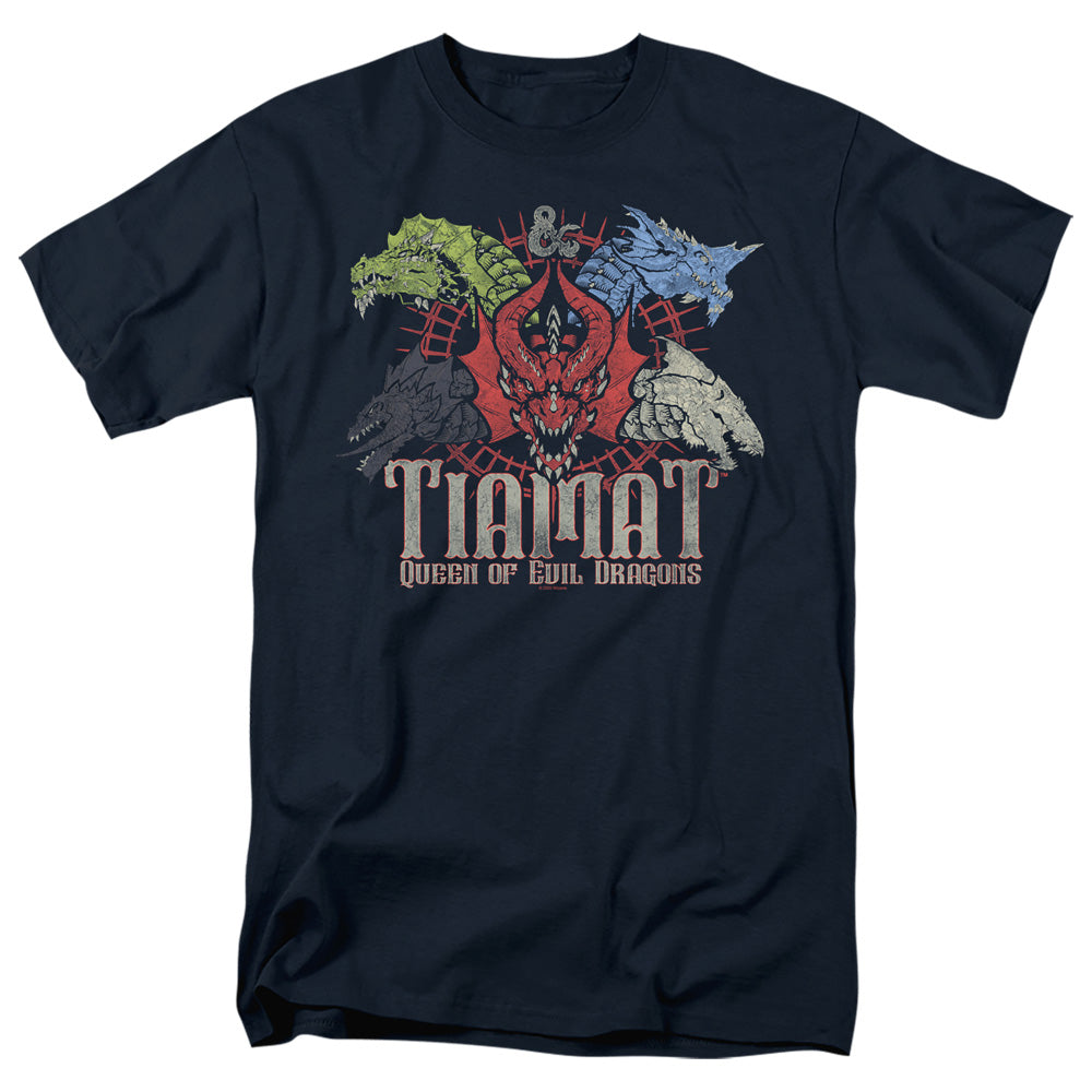 AN OFFCIALLY LICENSED DUNGEONS AND DRAGONS TIAMAT QUEEN OF EVIL MEN'S REGULAR FIT T-SHIRT NAVY