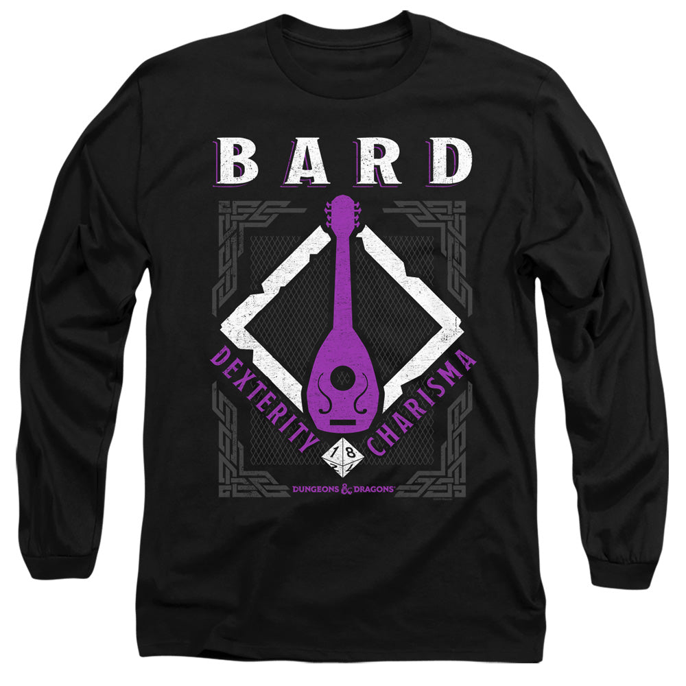 AN OFFCIALLY LICENSED DUNGEONS AND DRAGONS BARD MEN'S LONG SLEEVE T-SHIRT BLACK